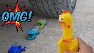 Crushing Crunchy & Soft Things by Car!Experiment Car vs Chickens, Keyboard,  Truck, Transport screenshot 2