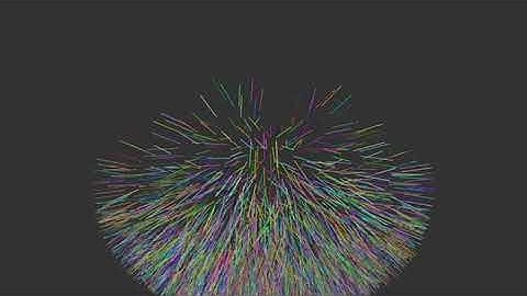 fractal tree - test 9 - explode + random colour