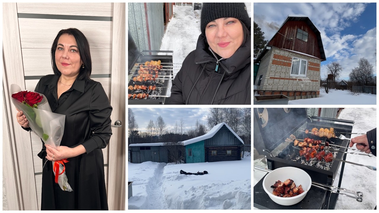 🏡ЕДЕМ НА ДАЧУ НА ШАШЛЫКИ🍢😀ОТМЕЧАЕМ ДЕНЬ ВЛЮБЛЕННЫХ❣️НОВАЯ ПИЖАМА И ТАПОЧКИ🥰