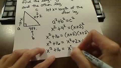 Solve applied quadratic word problem (pythagorean theorem)