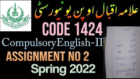 AIOU BA 1424 Solved Assignment Spring 2022 Assignment No 2 || Spring 2022 ||Hammad AIOU Academy