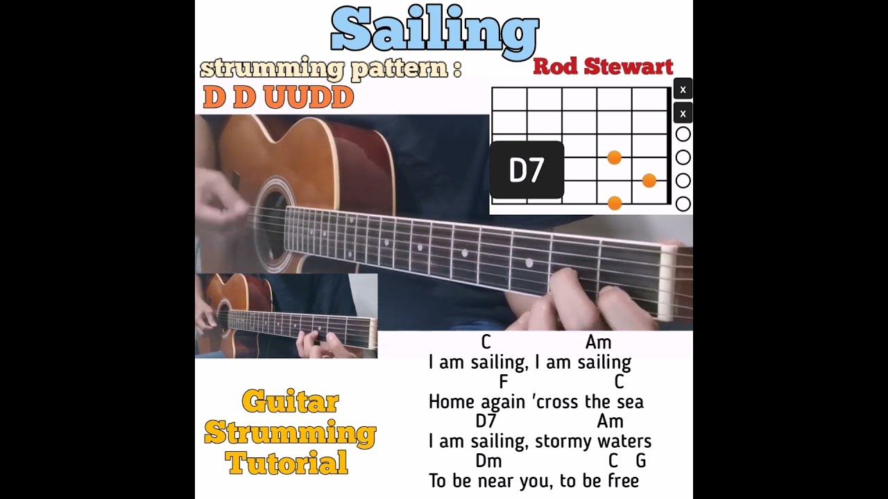 Sailing - Rod Stewart guitar chords w/ lyrics & strumming tutorial