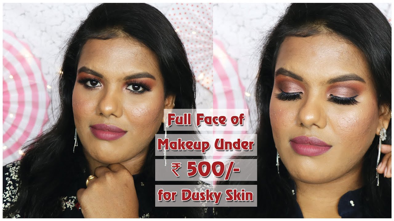 MAKEUP UNDER 500 RUPEES! Full Face Of Makeup Under 500Rs for Dusky Skin