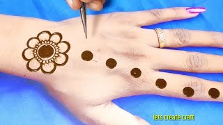 easy back hand mehndi design-Arabic mehndi design-Eid special mehndi design