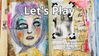 Lets Play in the Gesso and Junk Mail Journal @abitofbirdsong