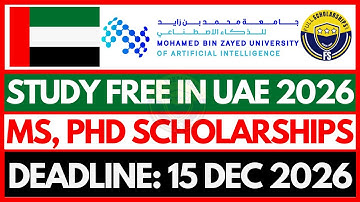 Fully Funded Scholarships 2026 | Mohamed Bin Zayed University of Artificial Intelligence (MBZUAI)