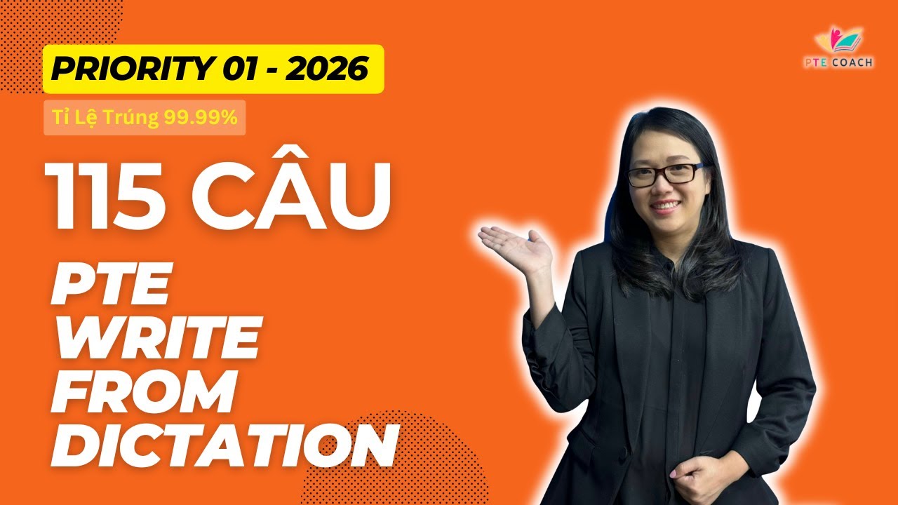 PTE Listening 01/2026 | 115 вопросов Write From Dictation