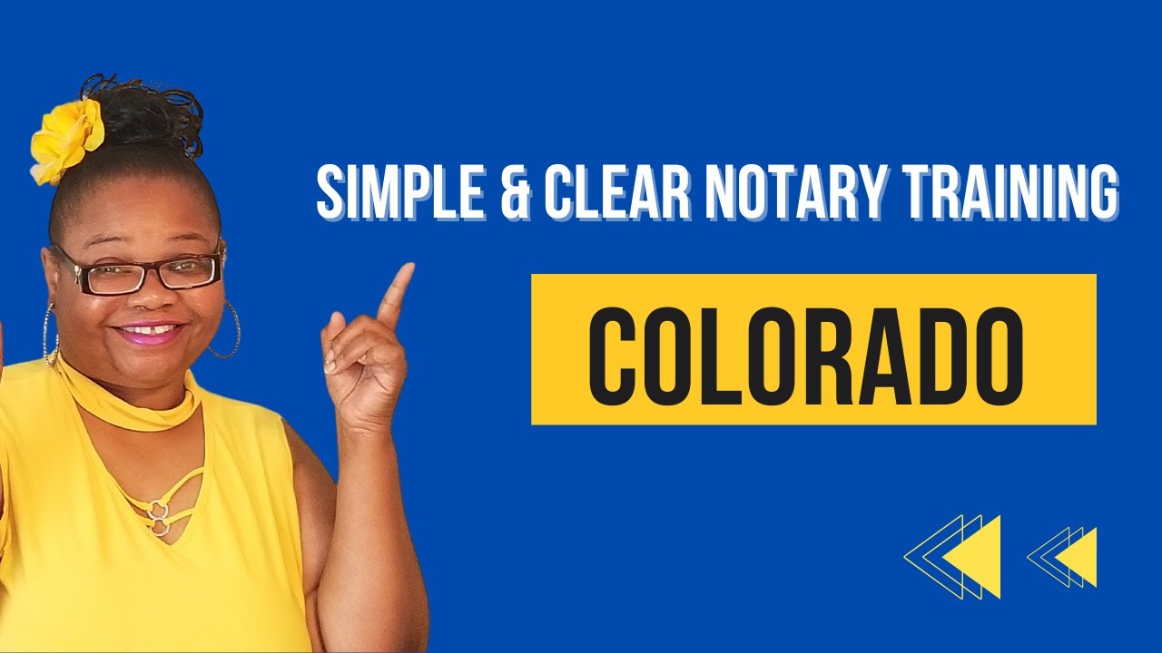 Colorado Notary Training, General Notary Work, Loan Signing Agent YouTube