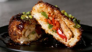 Crispy Chicken Teriyaki Rice Balls