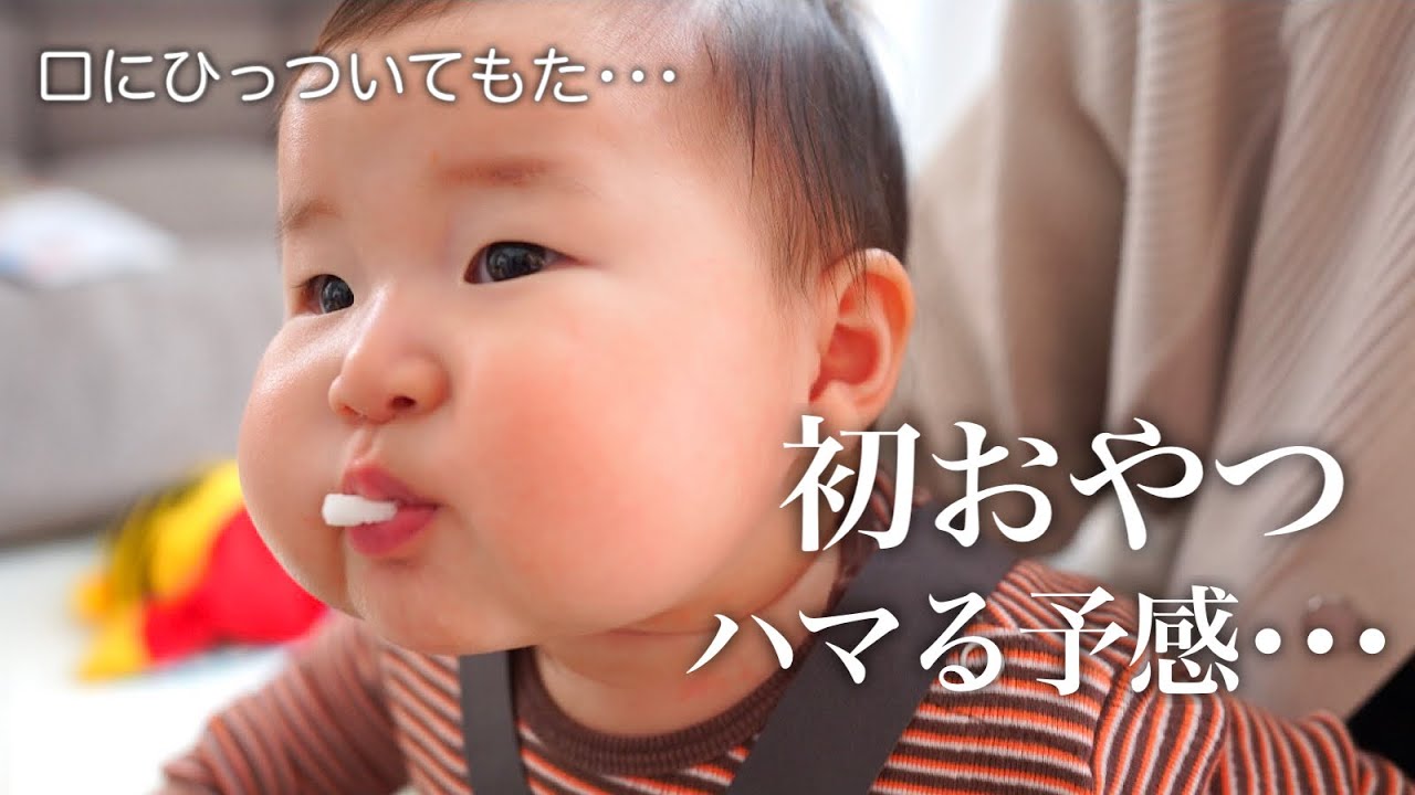 初めておやつを食べたむちむち赤ちゃんのリアクションがおもしろかわいい 生後7ヶ月 Youtube