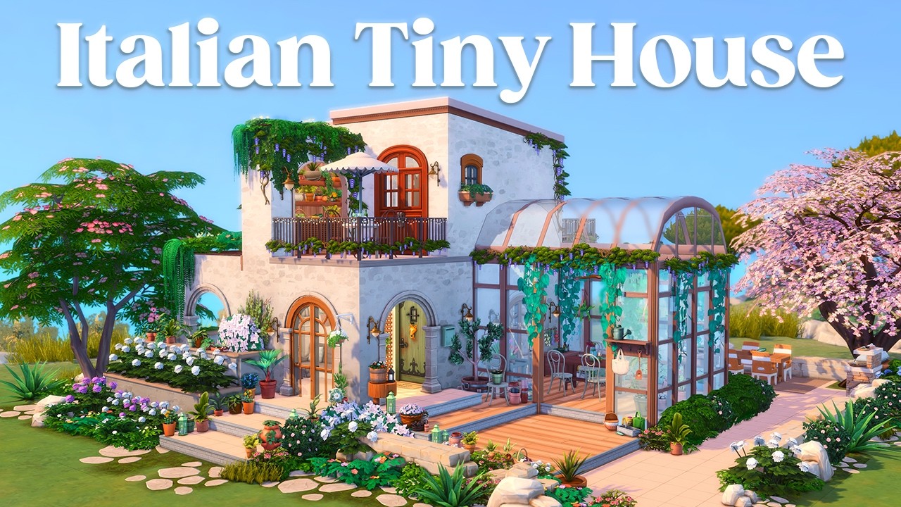 THE SIMS 4 |  ITALIAN TINY HOUSE 💐🌿| NO CC | STOP MOTION
