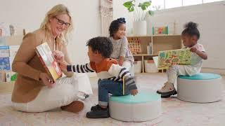 ECR4Kids SoftZone Colorful Stump Stools, 3-Piece Flexible Seating Set