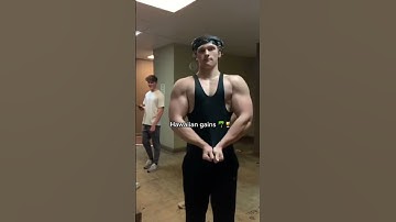 Hawaiian gains !! Pump cover reveal #shorts #shortvideo #viral #fitness #bodybuilding #memes #short