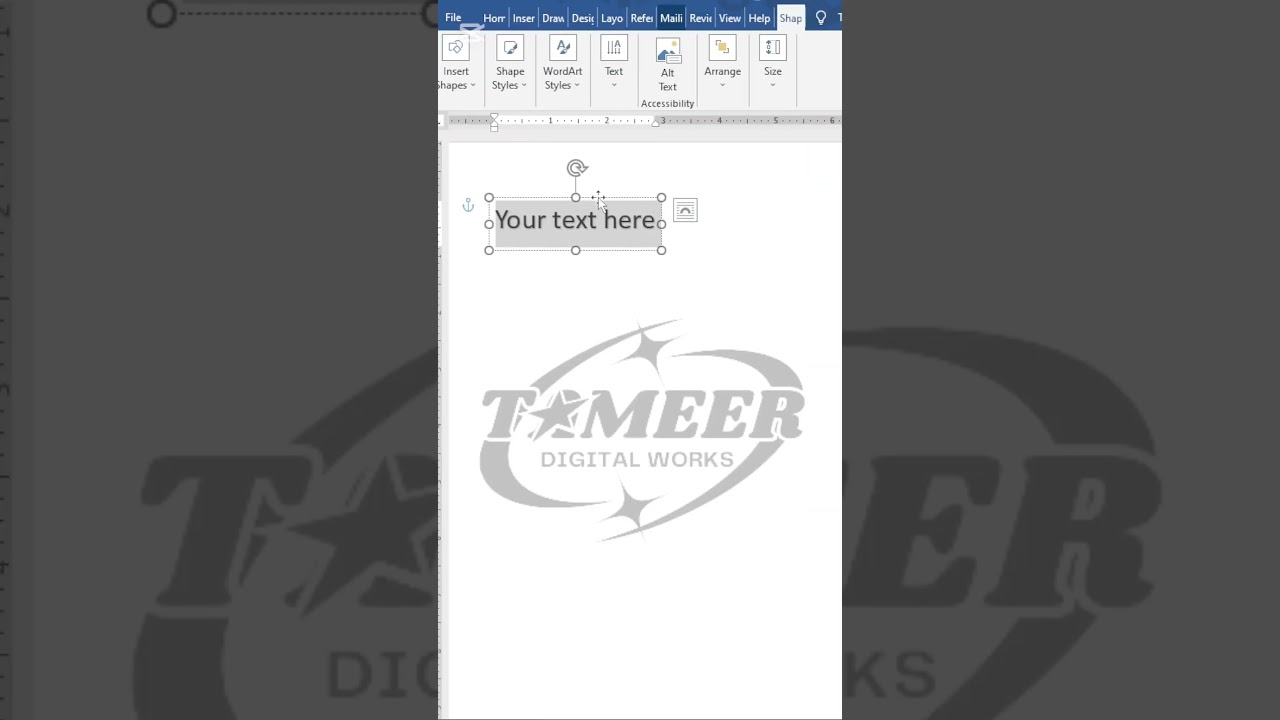 how to Insert Curve text in MS word