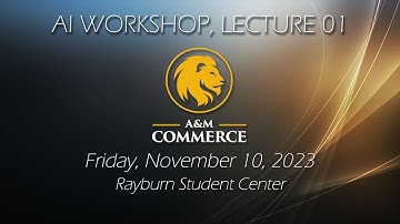 2023 Fall AI Workshop, Lecture 01