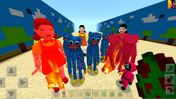 Poppy Playtime vs Squid Game Doll in Minecraft PE (ADDON Download in Description)
