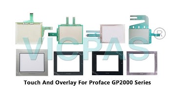 Touch screen and overlay for Proface GP2000 Series repair with keypad, lcd display, plastic case