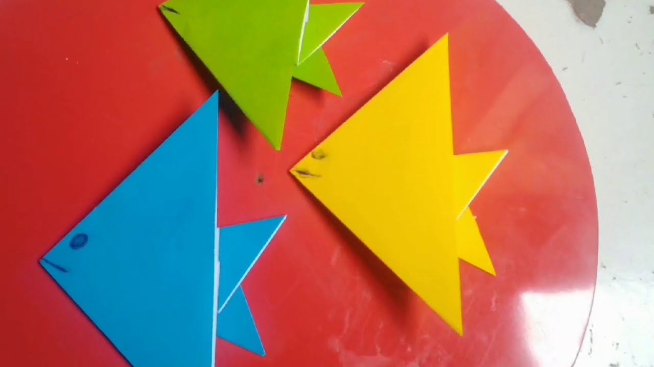 Cara membuat ikan layanglayangv kertas origami YouTube