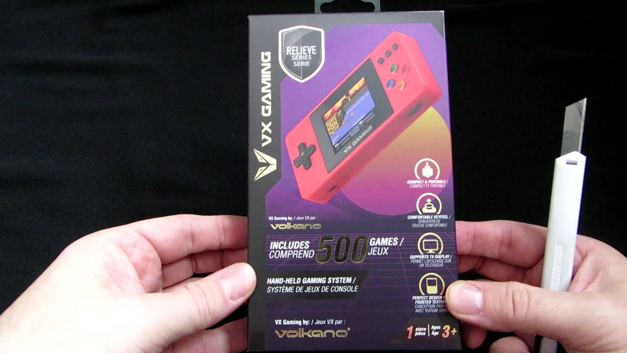 VX Gaming 500 Game HandHeld Gaming System (Red) Unboxing LPOS YouTube