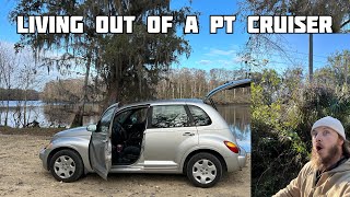 Pt Cruiser Car Camping #carcamping #stealthcamping #foraging