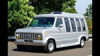 4K Review 1991 Ford E150 Mark III High Top Conversion Van Virtual TestDrive & Walkaround