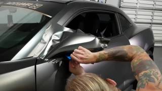 How to vinyl wrap side mirrors Camaro. Using satin chrome by @ckwraps www.ckwrapsmiami.com