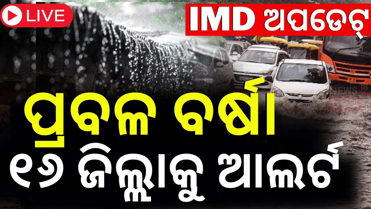 Odisha Rain Live: ପ୍ରବଳ ବର୍ଷା, ୧୬ ଜିଲ୍ଲାକୁ ଅରେଞ୍ଜ ଆଲର୍ଟ  Weather Update News | IMD Issues Rain Alert
