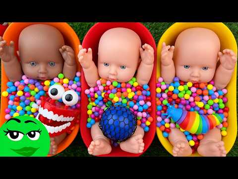 Cute Three Baby Dolls Playing Colorful Beads & Rainbow Toys | 110 | Ghentalin