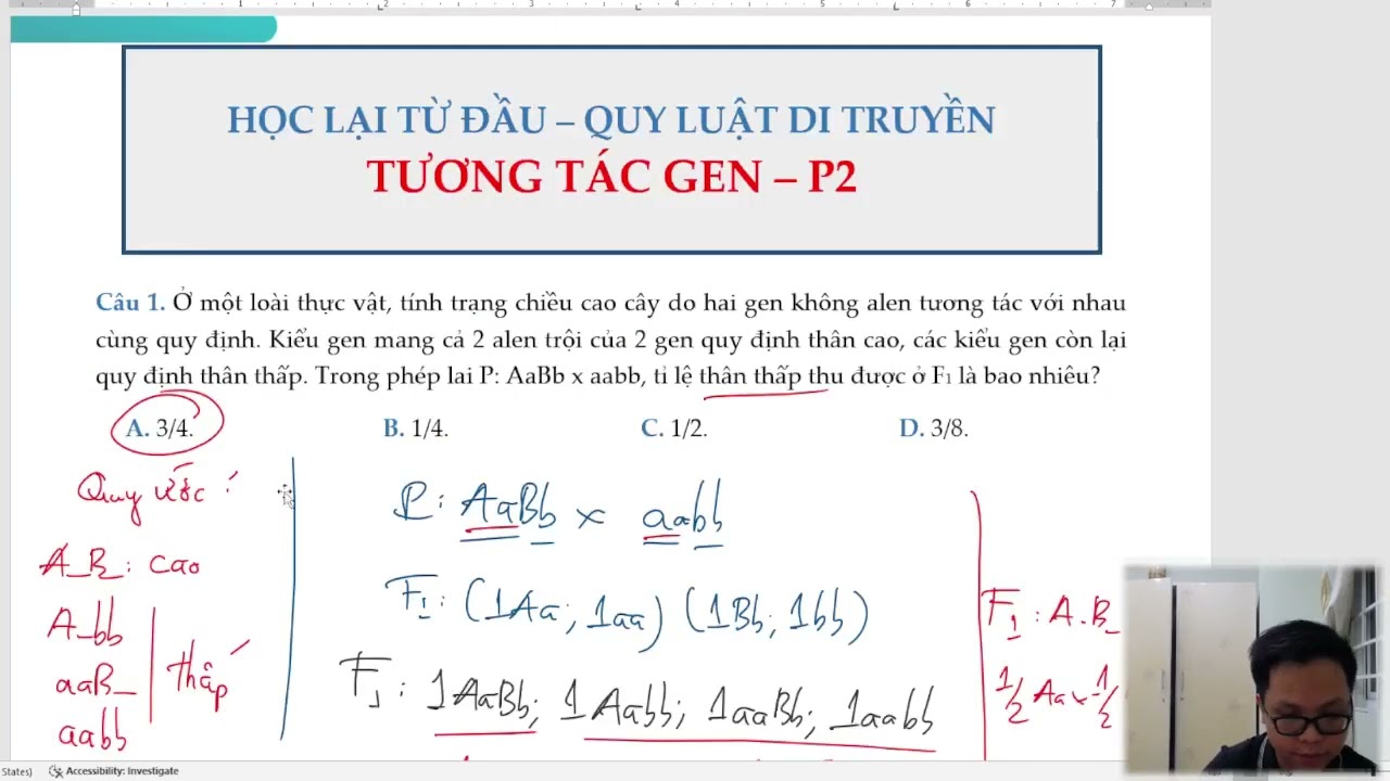 TƯƠNG TÁC GEN - P2 [Học lại từ đầu buổi 16]