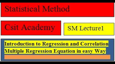 Regression Equation and correlation MBS-FIRST SEMESTER