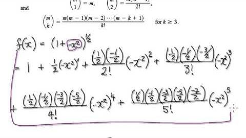 Video 2833 - Infinite Series derivative sqrt(1-x^2) - Practice