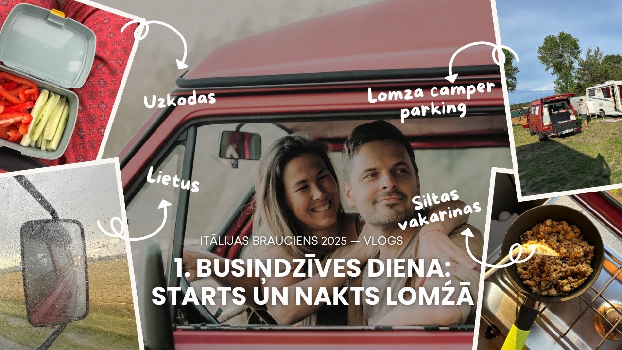 Ģimenes piedzīvojumu brauciens uz Itāliju 1988. gada Volkswagen T3 busiņā — pirmā diena