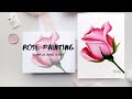 how to paint a Rose acrylics simple and easy STEPS / Step by step acrylic painting  beginners ROSE