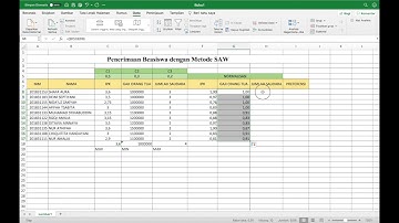 TUTORIAL SPK PERHITUNGAN PENERIMAAN BEASISWA DENGAN METODE SAW MENGGUNAKAN MS EXCEL