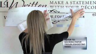 How to Apply Vinyl Wall Quotes - Video 3B: Hinge Application Method