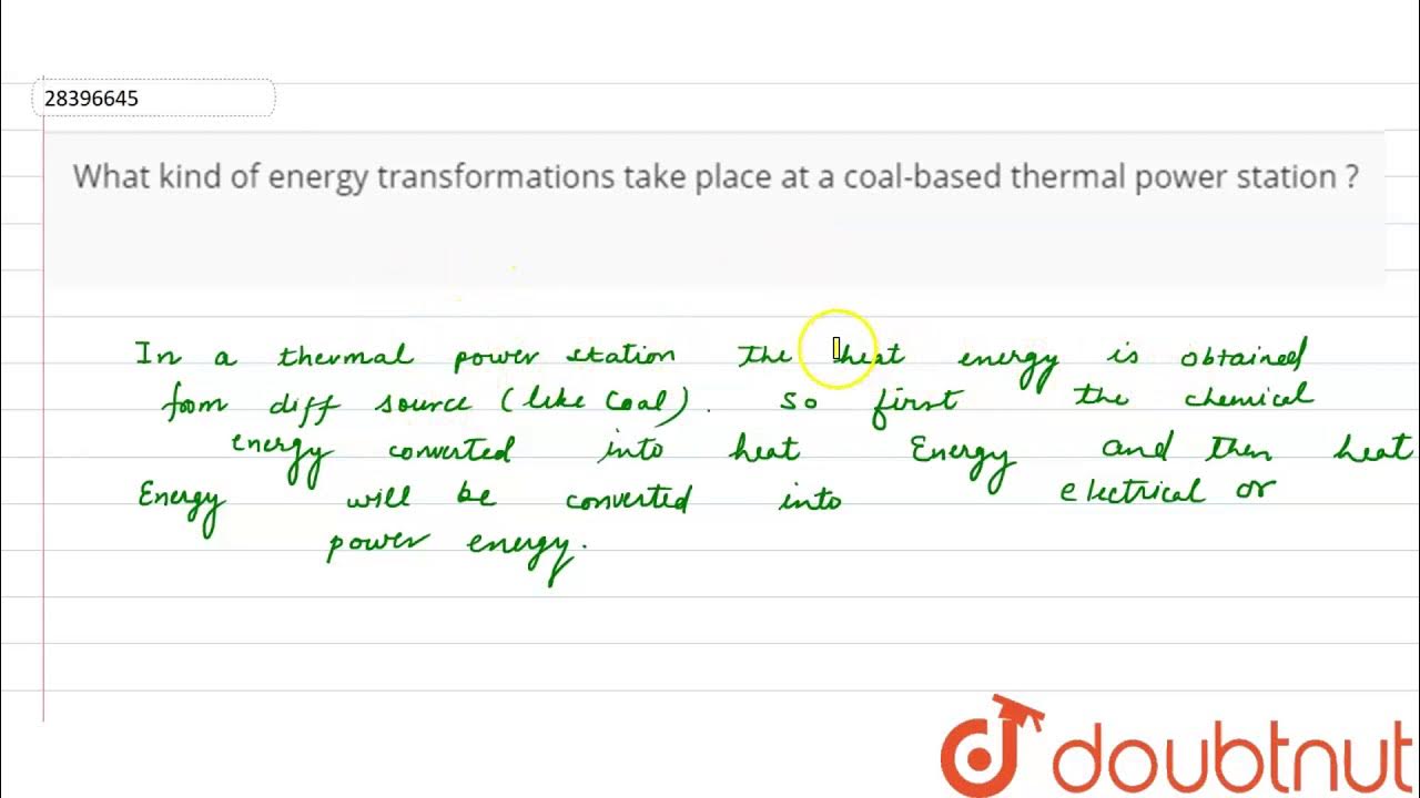 What kind of energy transformations take place at a coalbased YouTube