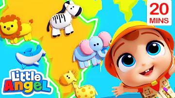 Animals Around The World 20 MIN COMPILATION | Fun Animal Sing Along Songs by Little Angel Animals