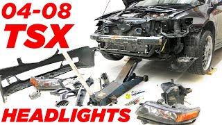 How to: Remove Acura TSX Bumper and Headlights 2004-2008