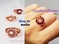 Crystal flower ring - How to make jewelry from copper wire 532