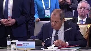 Церемония подписания совместных документов в ходе СМИД ШОС, Астана, 21 мая 2024 года