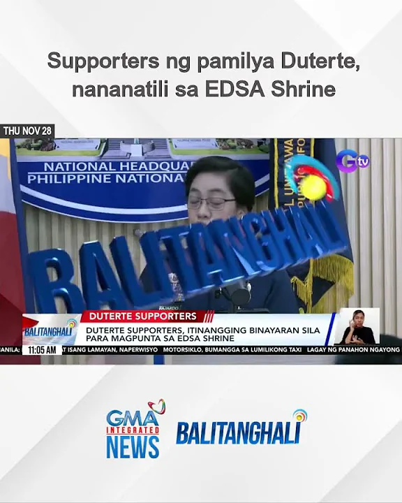 Supporters ng pamilya Duterte, nananatili sa EDSA Shrine | Balitanghali
