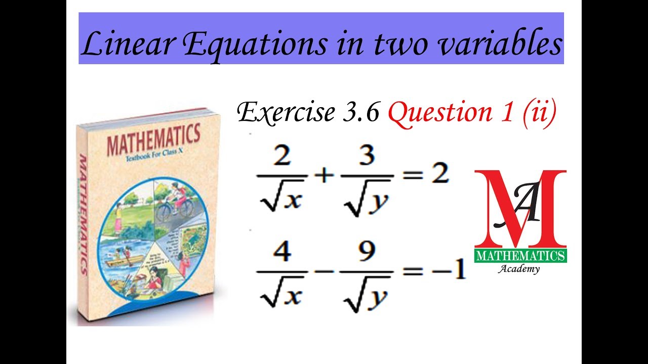 Solve By Reducing Them To A Pair Of Linear Equations 5 X 1 1 Y 2 2 6 X 1 3 Y 2 1 Youtube