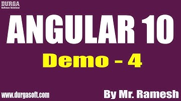 Angular 10  tutorials || Demo - 4 || by Mr. Ramesh On 24-09-2020 @ 7:30PM