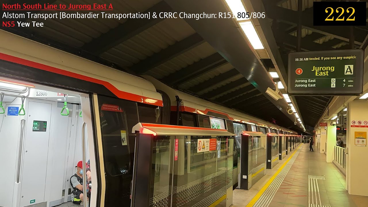 ⁴ᴷ [Uncommon to appear] SMRT Trains, NSL Train at Yew Tee - Alstom R151 ...