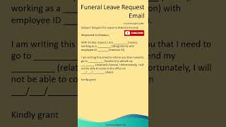 Funeral Leave Request Email - Leave Email to Attend Funeral - EIE - Emails In English
