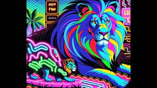 Savannah Dream: Psychedelic Lion AI