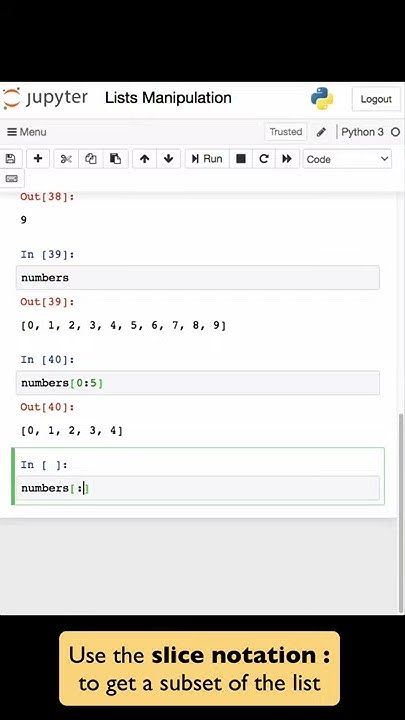 Python Lists Manipulation (range, indexes, slicing, sorting) - YouTube