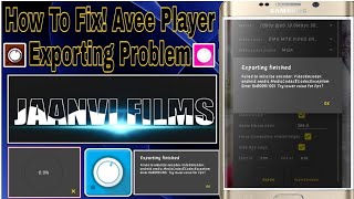 How to Fix! error Avee player when export video | avee player exporting problem,#aveeplayer