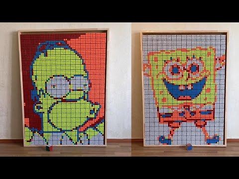 Incredible Artist Creates Cartoon Characters Using Rubik's Cubes