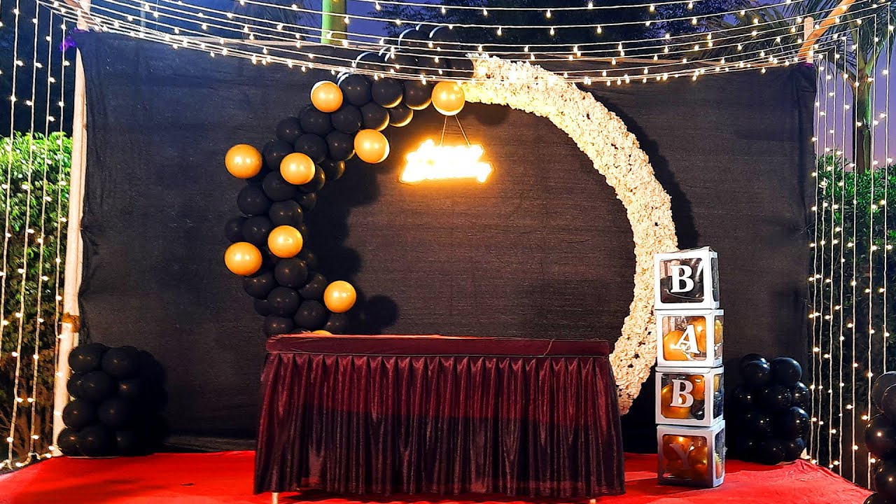 Birthday decoration ideas at home Balloon Decoration ideas backdrop